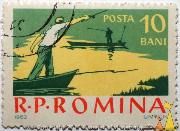 Boat_angler_R_P_Romania_Romania_stamp_angling_fishing_row_boat_Posta_10_Bani_1962_UNTCH